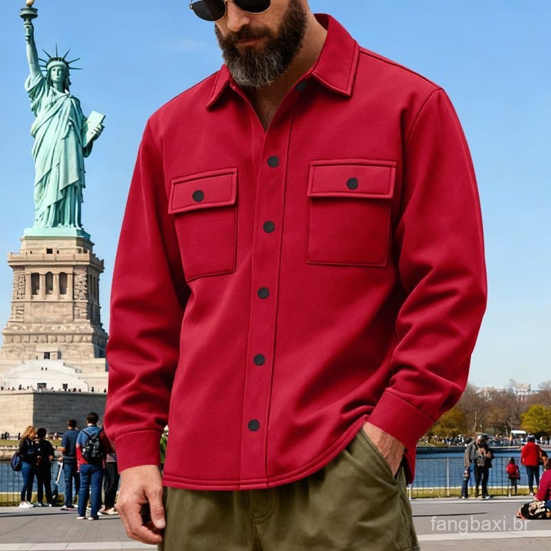 2025 Cross-Border inverno estilo americano pesado solto forro de lã masculino ao ar livre Workwear jaqueta quente mascul