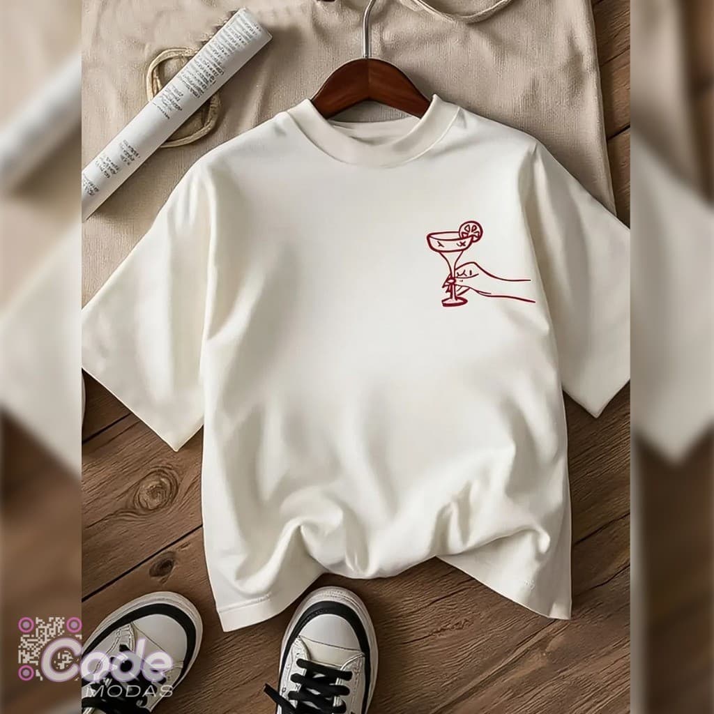 Camisa Camiseta T-Shirt Wine and Cheese Estilo Vintage Algodão Aesthetic