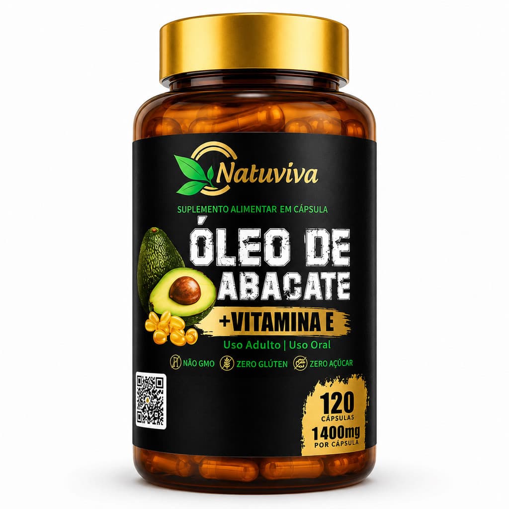 Óleo de Abacate + Vitamina E 120 cápsulas 1400mg Formula premium Natuviva