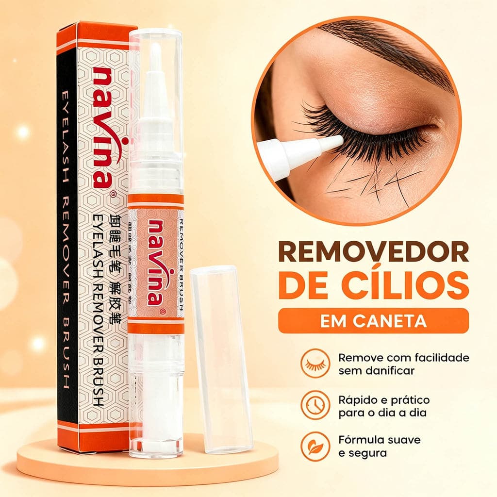 Navina Profissional Removedor de Cola Cílios - 10ml Creme com Escova | Seguro para Extensões