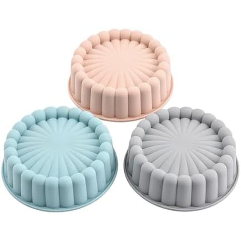 3 PCS Assadeiras De Silicone De Qualidade Alimentar Reutilizáveis Grandes Moldes De Bolo Pão Cheesecakes Mousses Brownie