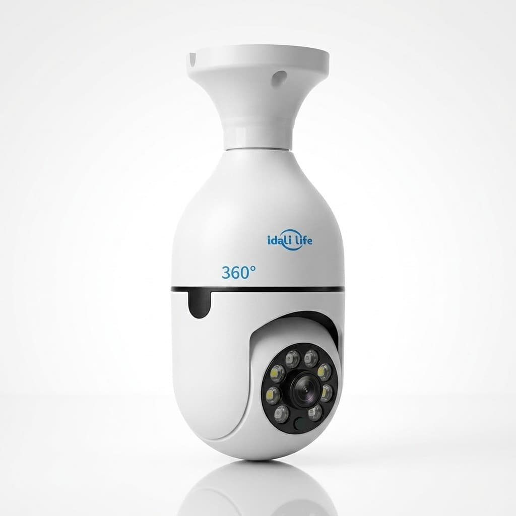 Kit Camera Wifi Inteligente 360 Graus Leds Sensor Movimento Visao Noturna Seguranca Yoosee Bocal E27