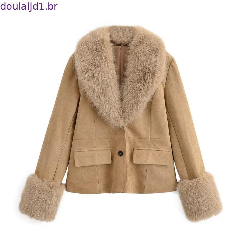 Outono inverno novo estilo feminino Blazer com efeito de pele Artificial 4341811