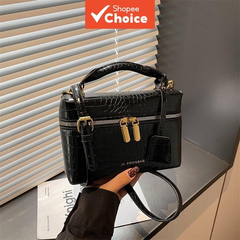 Bolsa tiracolo retrô minimalista de design novo e popular, grande capacidade portátil, estilo caixa, para transporte