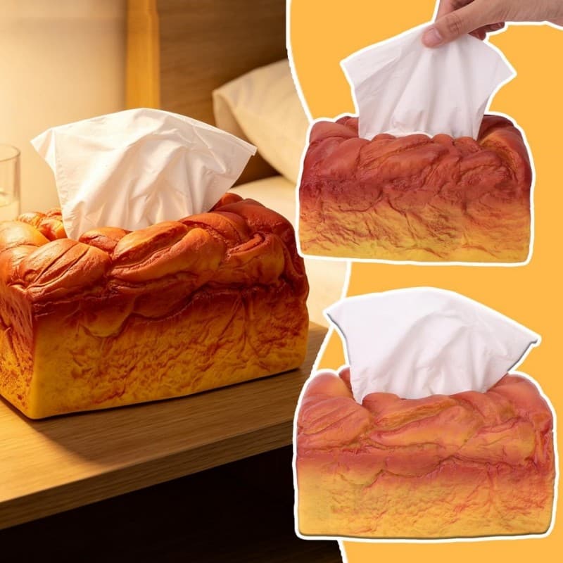 Caixa De Tecido De Pão Torrado De Simulação De 2-1 Unidade-Recipiente De Guardanapo-Engrossar , À Prova D'água-Suporte-O