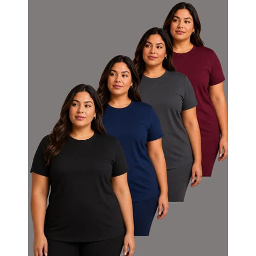 Kit 4 Camisetas Feminina Dry Fit Plus Size Academia Fitness