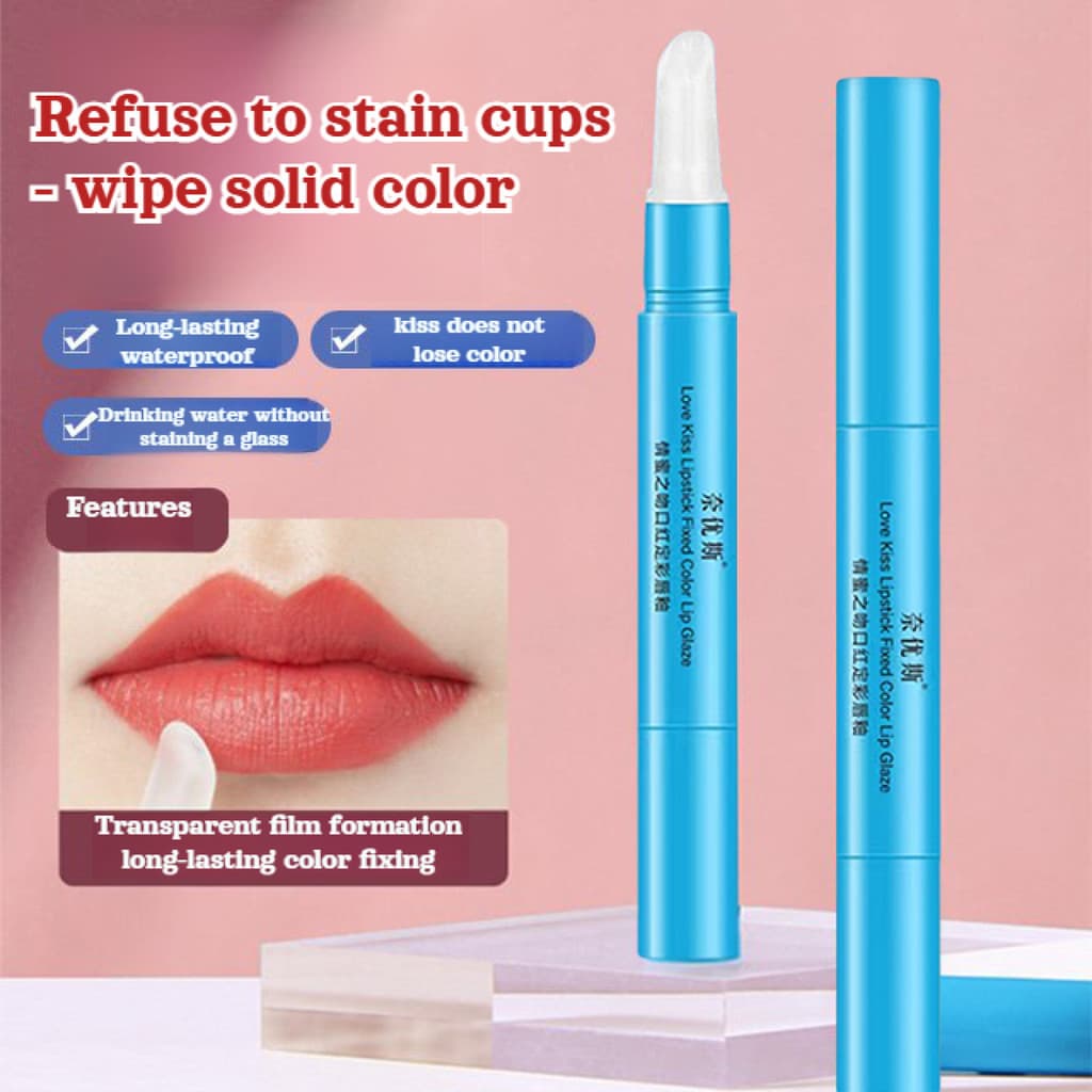 【Resistente à Água】Caneta de brilho labial com trava de cor Selante de Batom/Portátil/Hidratante