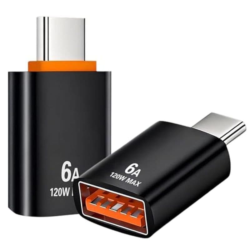 Adaptador USB C Para , Conversor 3.0 6A 120W OTG , Tipo Macho Fêmea MacBook Pro Air 2025 , Surface , iPad , iPhone , Gal