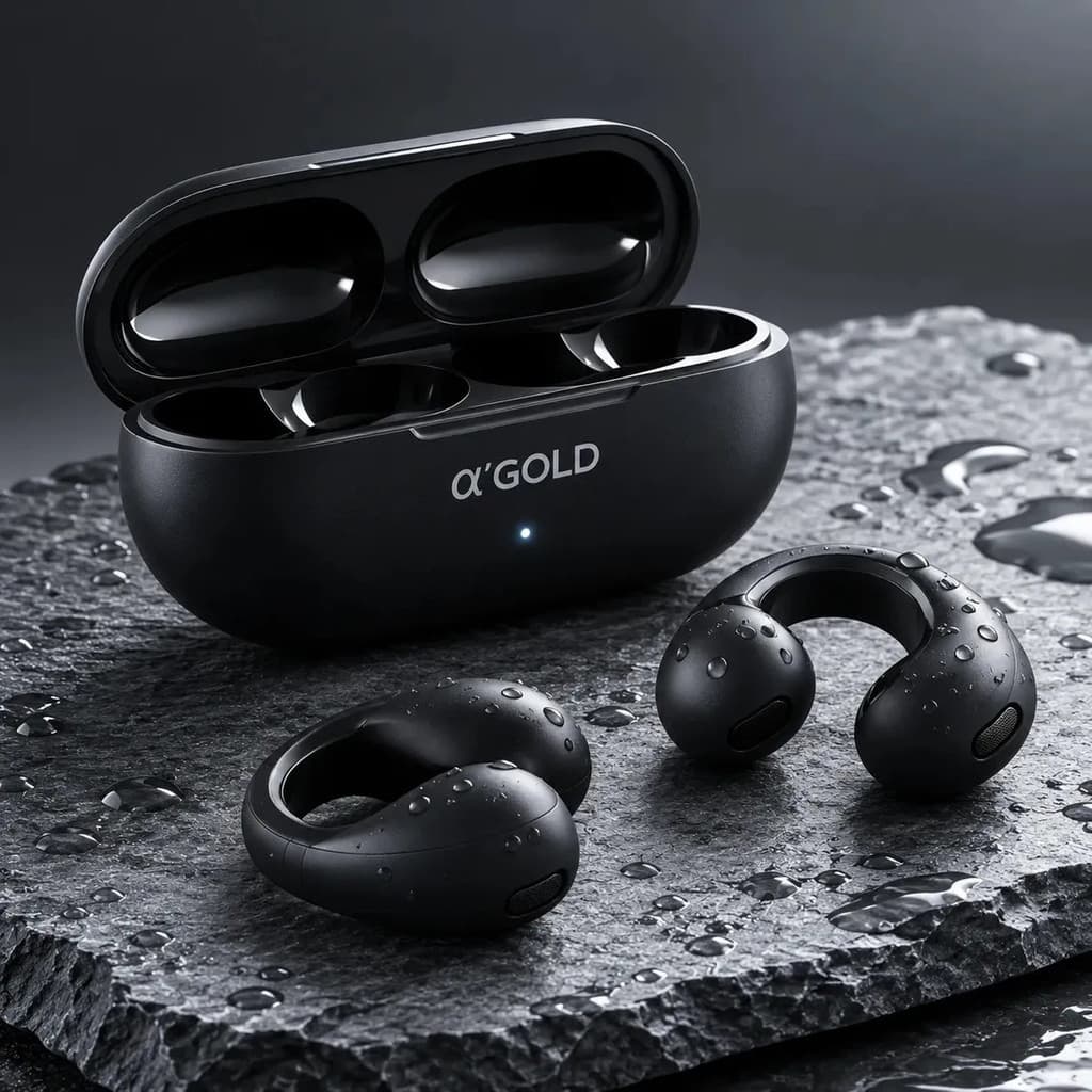 Fone Condução Óssea Agold Sem Fio Bluetooth Preto