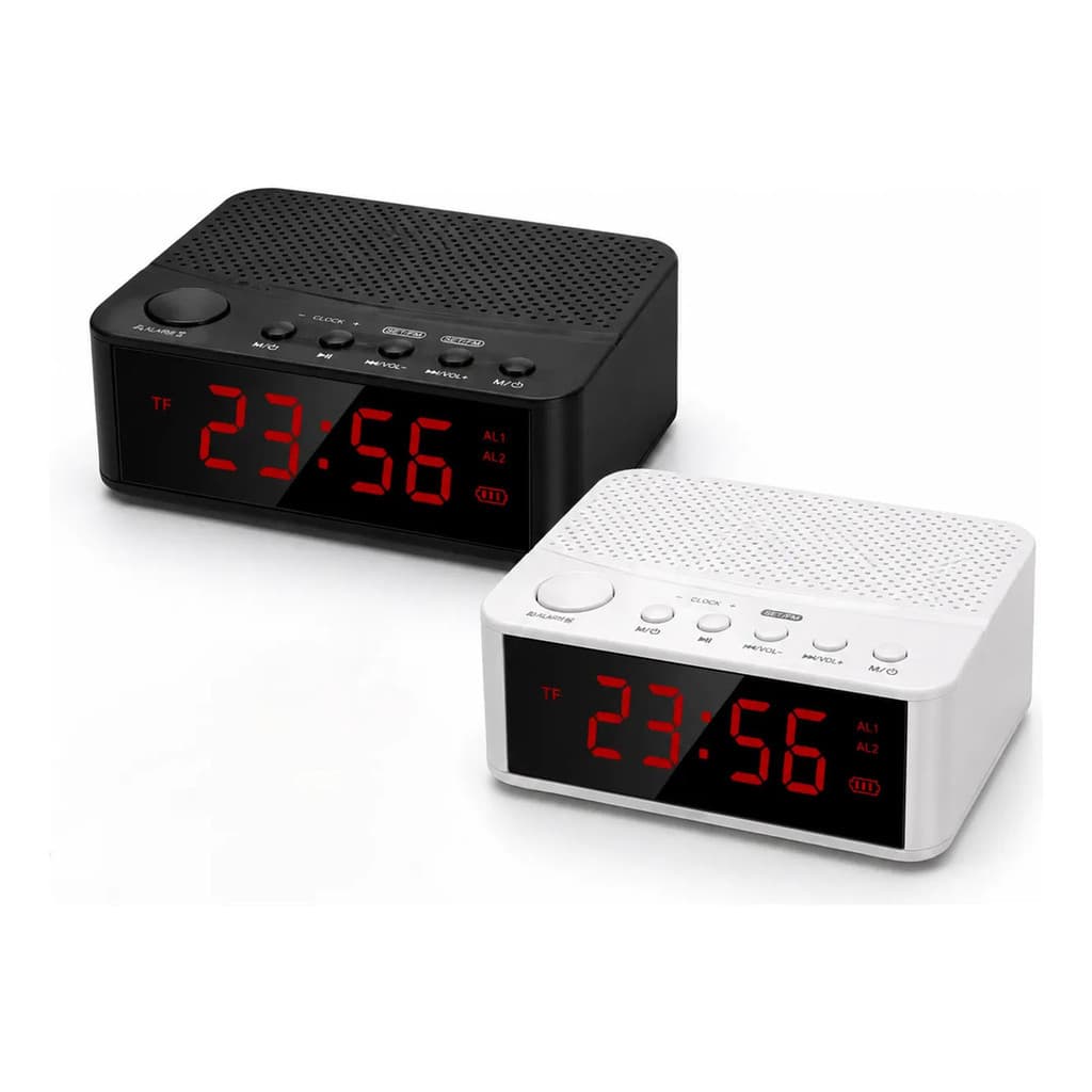 Rádio Relógio Despertador Bluetooth Fm Led Recarregável C/tf