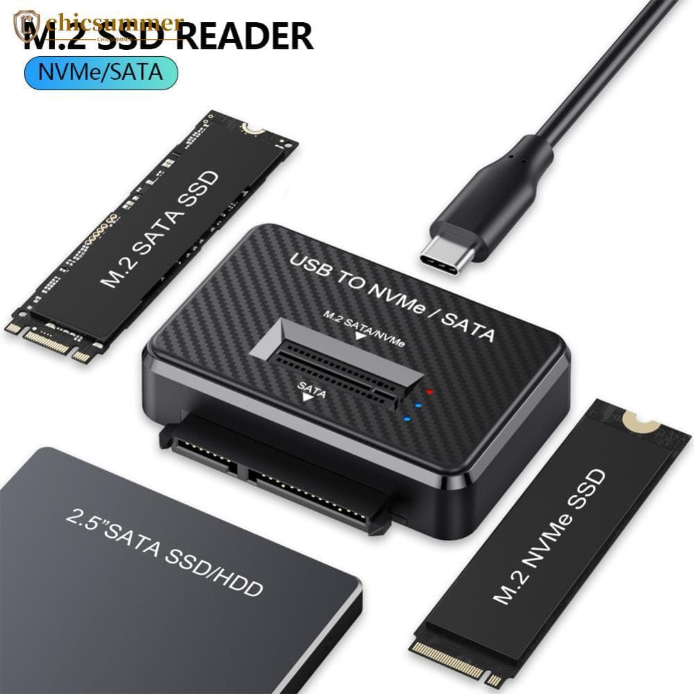 CHICSUMMER M . 2 SSD Reader NVMe SATA Protocolo Duplo USB 3.1 10Gbps Base De Acoplamento Externa Suporta 2230 2242 2280