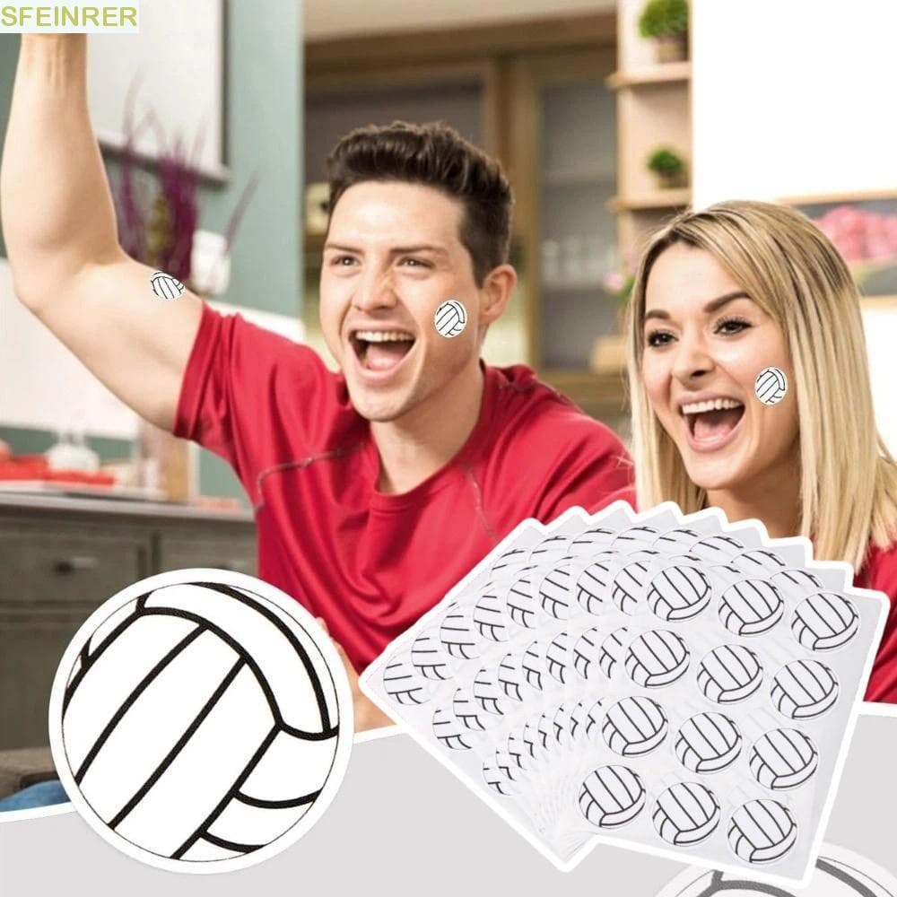 SFEINRER 120 Unidades De Adesivos Para Bolas Esportivas , Autoadesivos Futebol Com Tema Esportivo , Preto E Branco