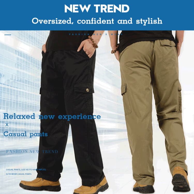 [Conforto Incrível] Calça de Algodão Masculina com Cintura Elástica/Calça de Corrida/Calça Casual