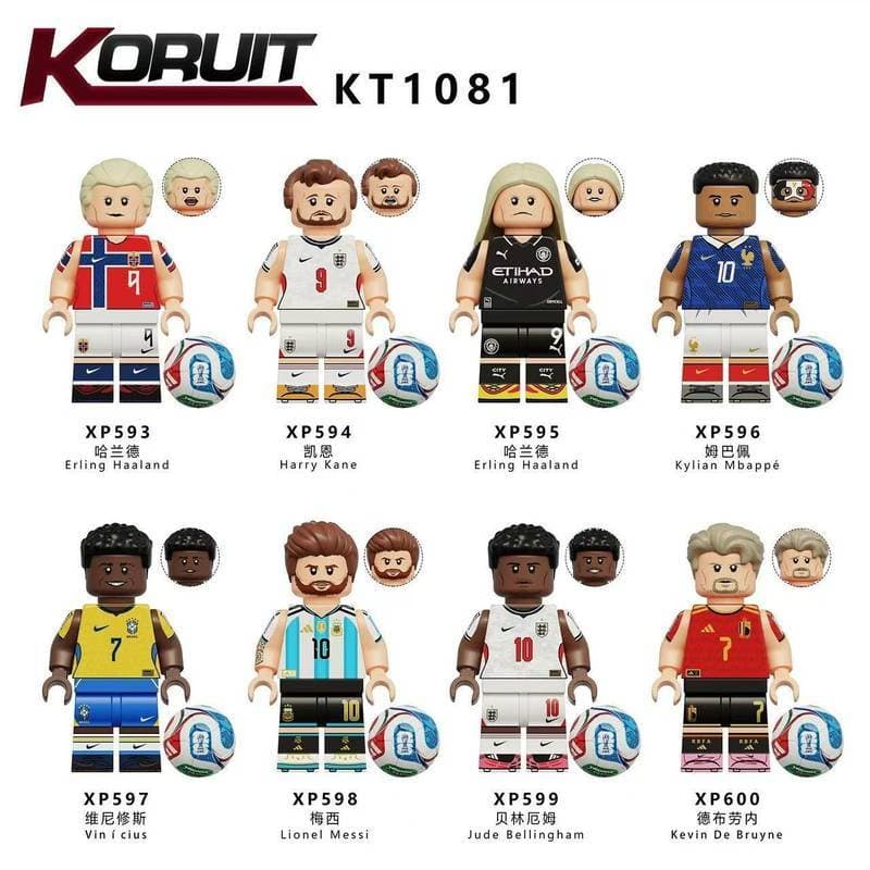 Estrela de futebol Harland Mbap Macy montado bloco de construção minifigura brinquedo infantil KT1081