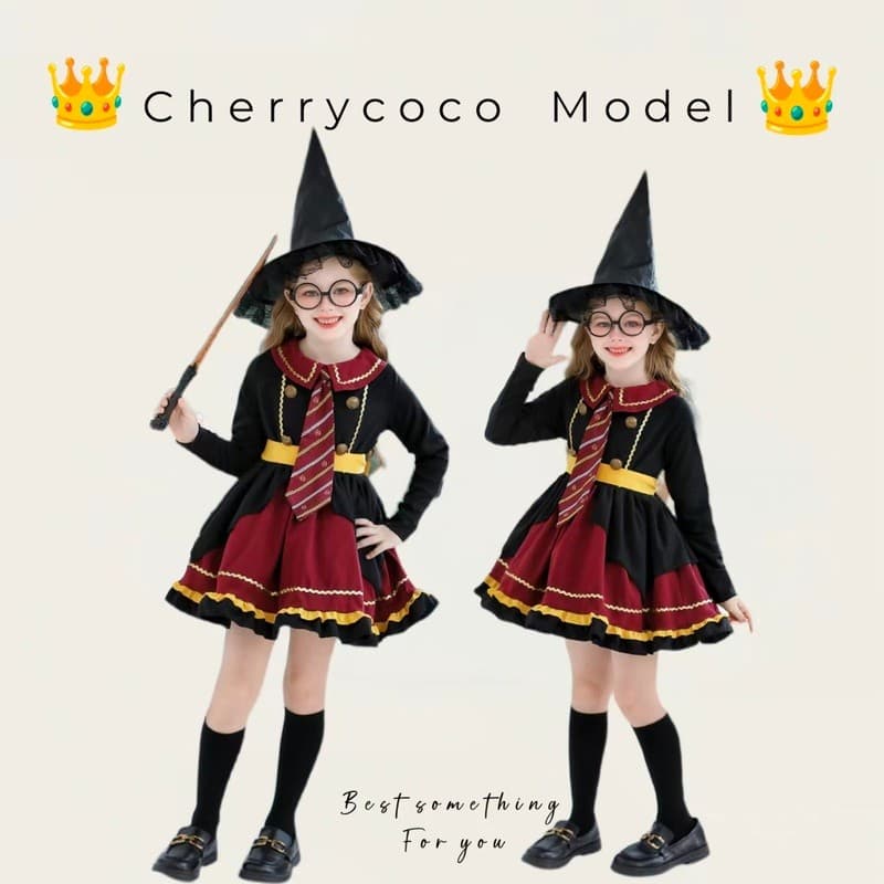 Fantasia infantil de Halloween, fantasia de bruxa mágica, menina, Harry Potter, cos, fantasia de Show de menina
