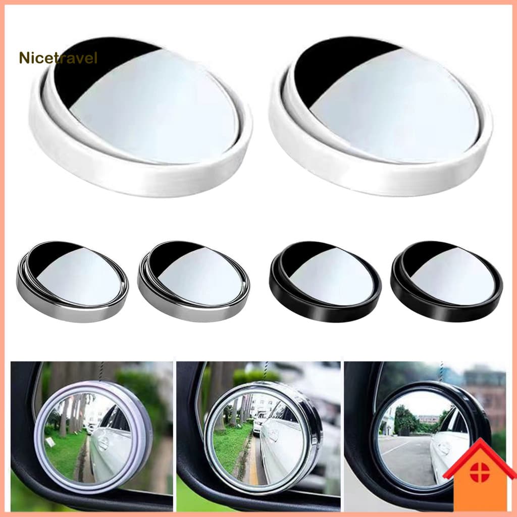 Blind Spot Car Mirror Accessories 2pcs Mirrors 360° Adjustable Wide-angle Frameless Convex Side Rearview Auxiliary for