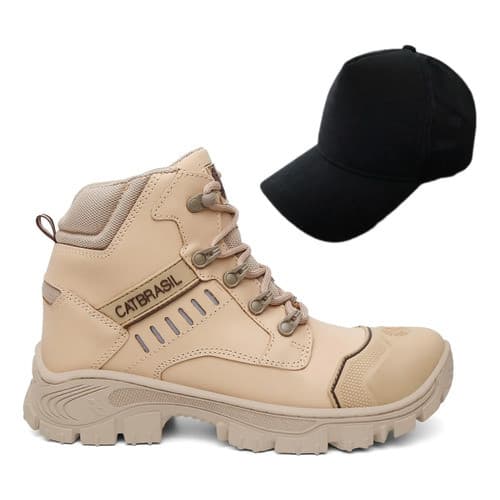 Bota Masculina Resistente Couro Nobre Segurança Trabalho C.A Bico Pvc Palmilha em Gel
