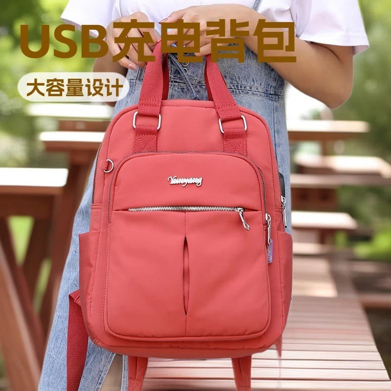 Nova mochila Casual senhoras carregamento USB mochila computador grande capacidade faculdade viagem mochila sacos