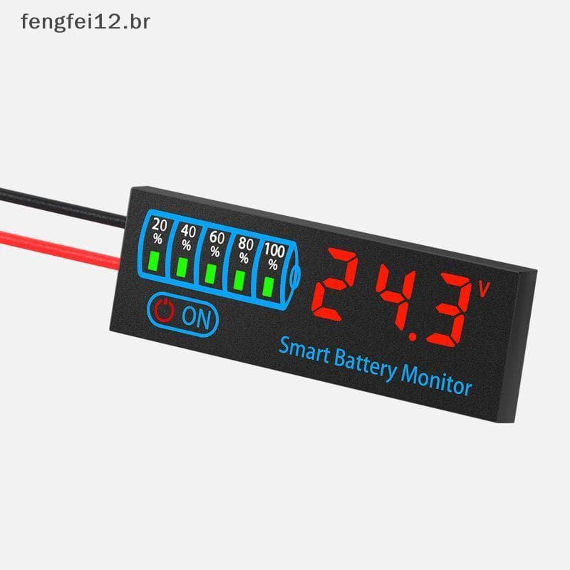 FENGF DC7-55V Indicador De Nível De Bateria 12V 24V Testador De Carregamento De Tensão De Placa