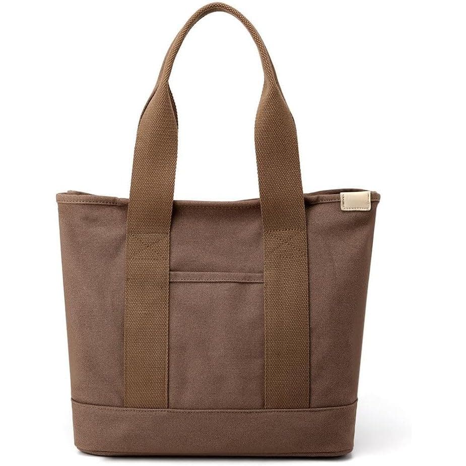 Bolsa de viagem feminina dobrável com zíper, alça de ombro e alça superior, adequada para uso.