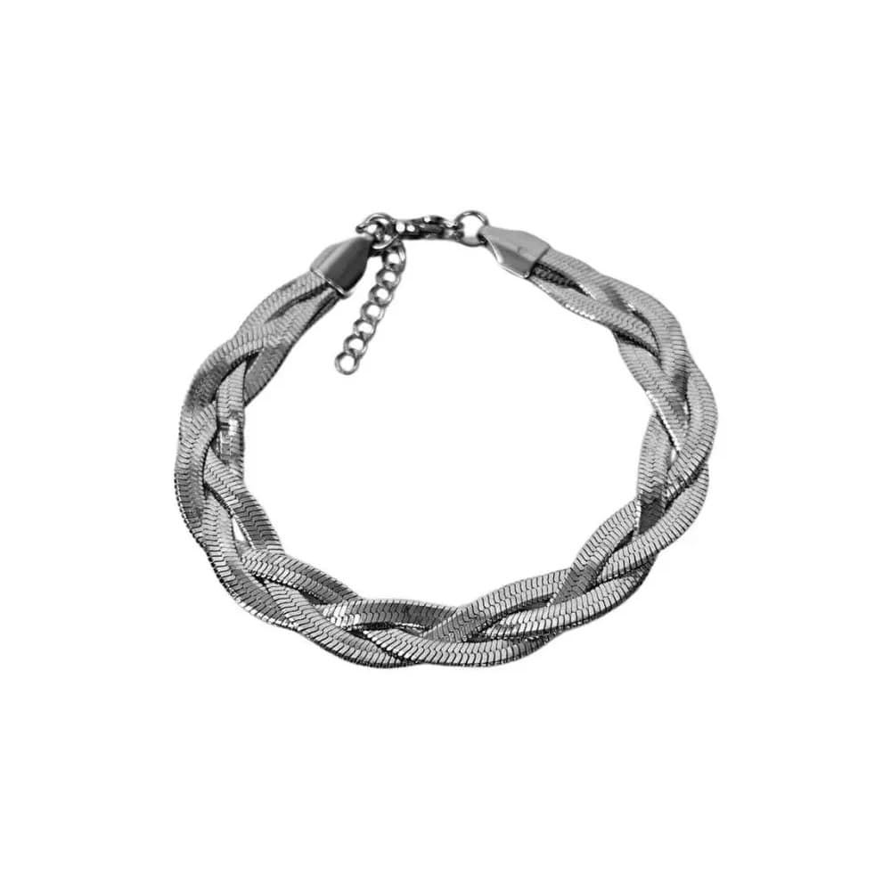 Pulseira Snake Aço Inox 316L Prateada 23cm Unissex Presente