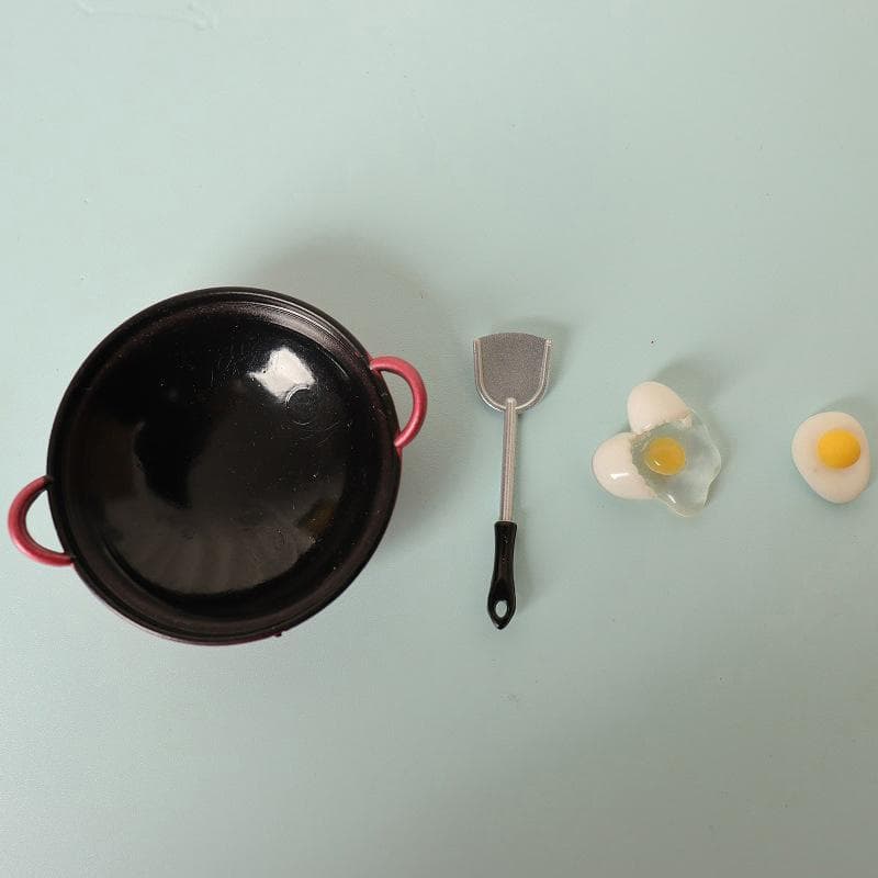 1 : 12 Casa De Bonecas Simulação Ovo Espátula Frigideira Conjunto Em Miniatura Cozinha Panelas Acessórios Comida Brinque