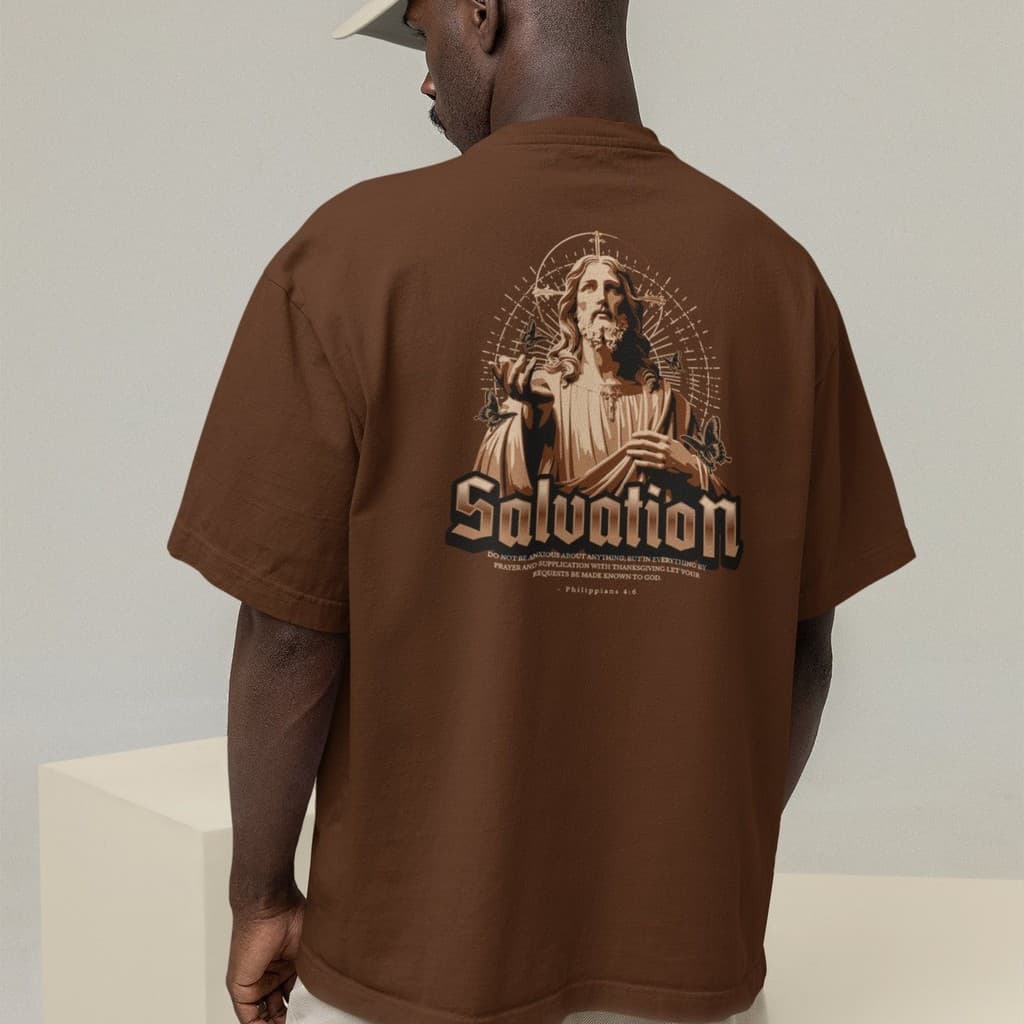 Camiseta Oversized Plus Size Cristã Católica Gola Alta Streetwear Algodão CRISTO 395