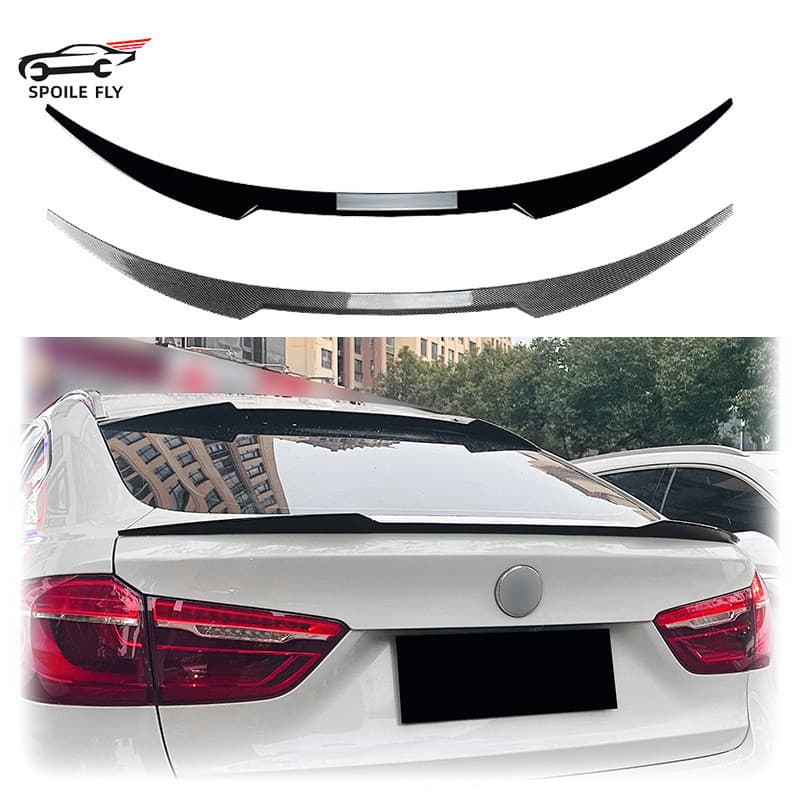 2014 2015 2016 2017 2018 2019 Para BMW X6 F16 Spoiler Traseiro Do Carro Tronco Asa Lábio Por ABS Gloss Preto Fibra De Ca