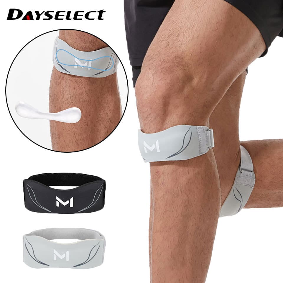 DAYSELECT Protetor De Joelho Esportivo Para Corrida , Amortecedor De Silicone , Cinta De Patela Ajustável De Compressão