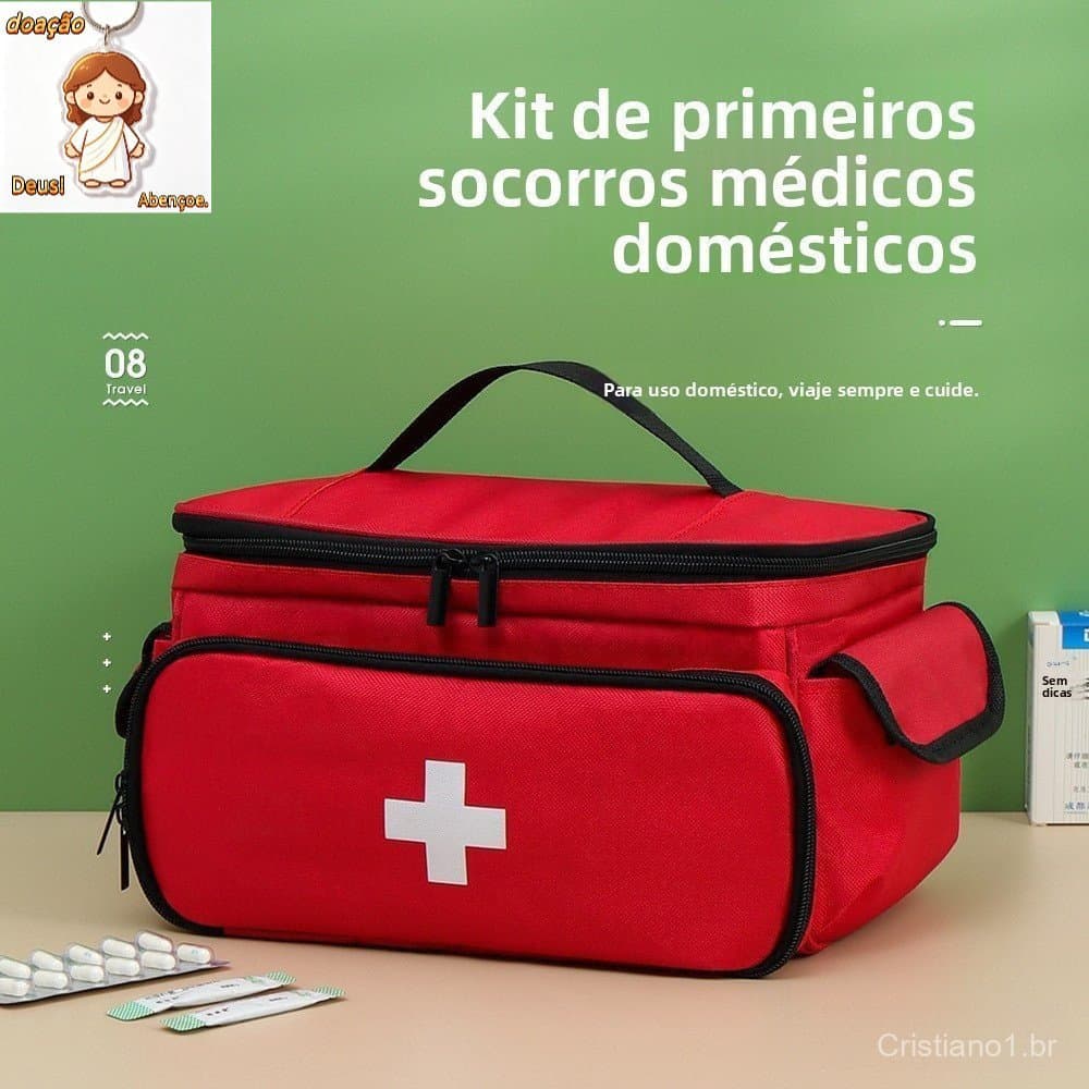 Bolsa médica de viagem, caixa de armazenamento de primeiros socorros para família, Kit médico