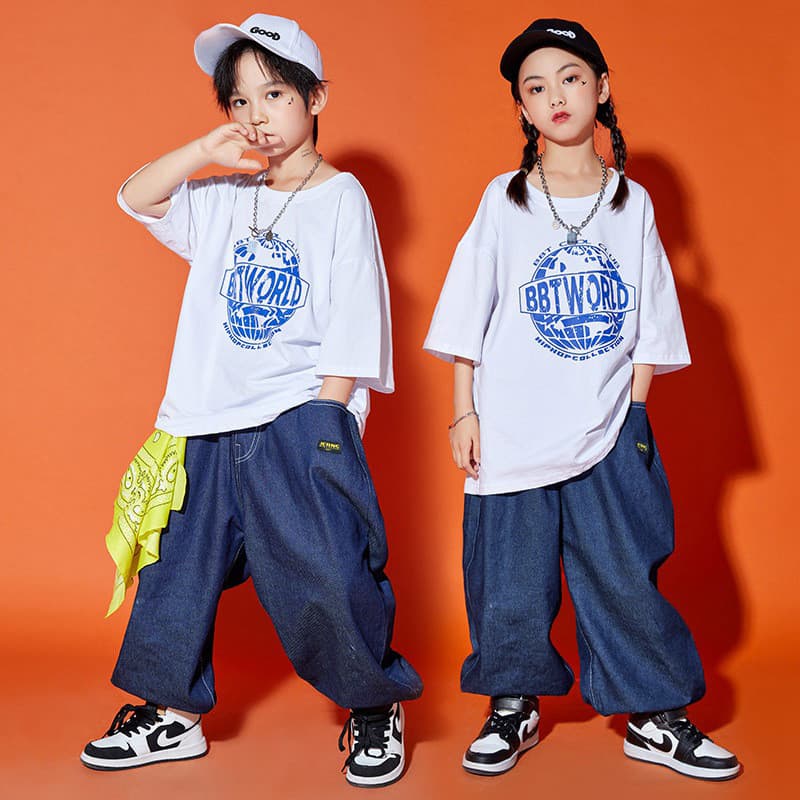 Verão crianças terno de dança de rua menino estilo Harajuku hiphop dança traje meninas Hip Hop desempenho traje desempen