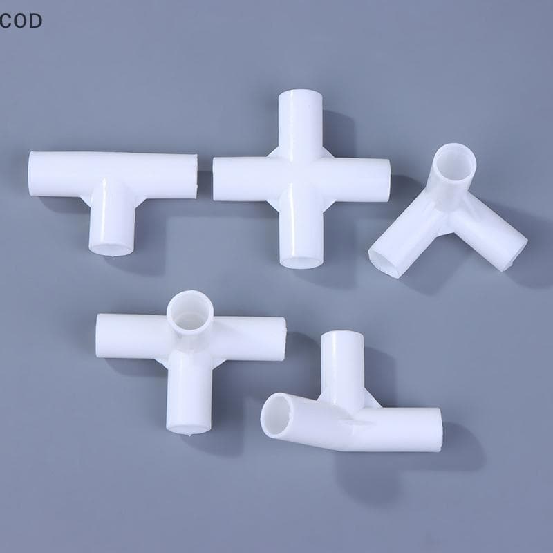 [QYA] 10 Pcs 12mm Conector De Tubo Branco De Plástico DIY Prateleira Tenda Encaixe De Junta Fixa Tee Cotovelo Reto De Qu