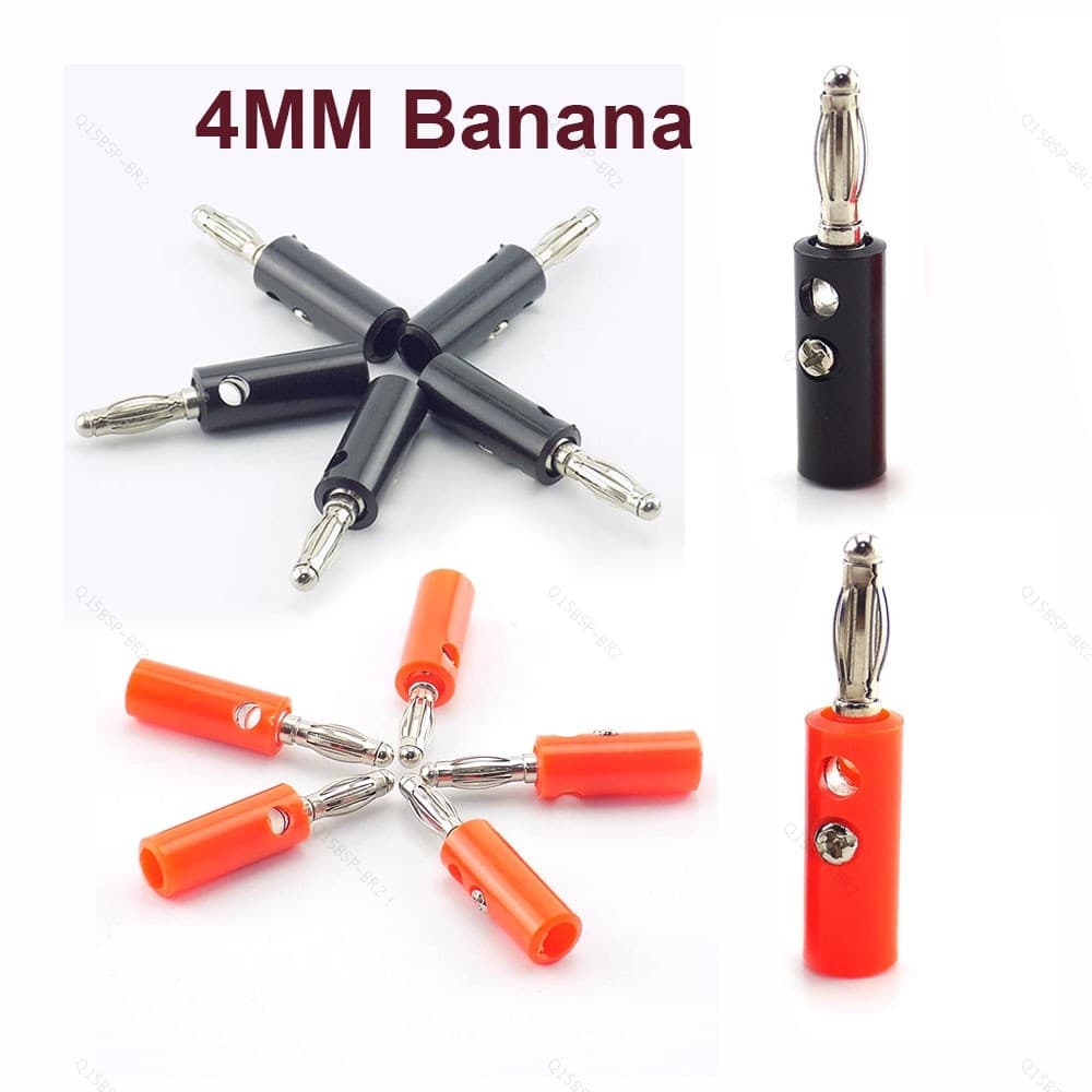 4mm Banana Plug Conector Áudio Alto-Falante Jack Amplificador Adaptador Parafuso Terminal Vermelho E Preto BR15B2