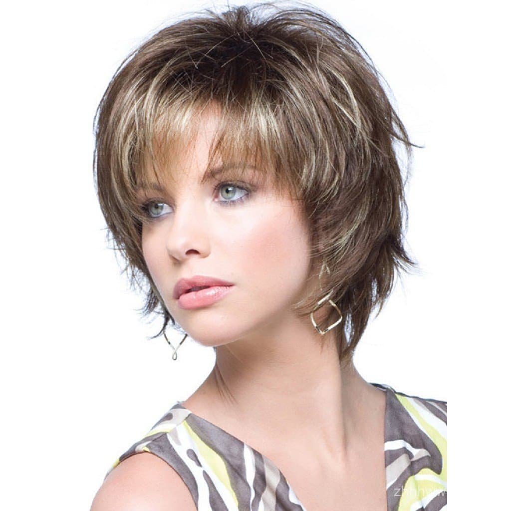 Perucas de moda europeias e americanas, cabelo curto cacheado para mulheres, cabelo curto para mães de meia-idade, cabel