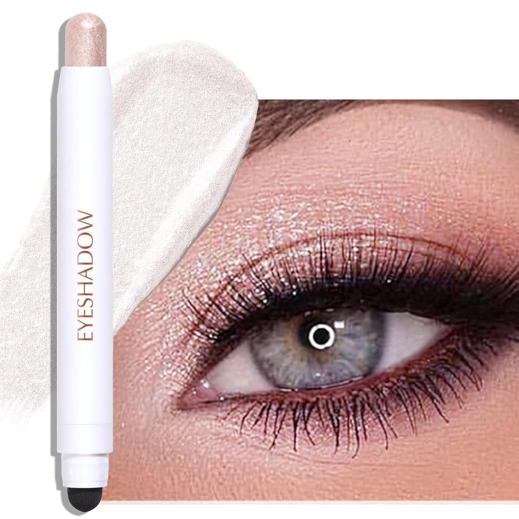 Bastão de Sombra para Olhos com Brilho Perolado, Sombra em Creme de Longa Duração, Lápis Iluminador para Olhos à Prova d
