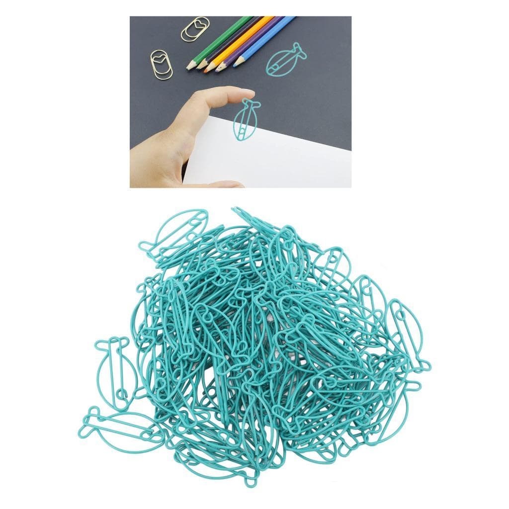 Xixian 100pcs clipes de papel de metal em forma de peixe azul para uso doméstico na escola de escritório