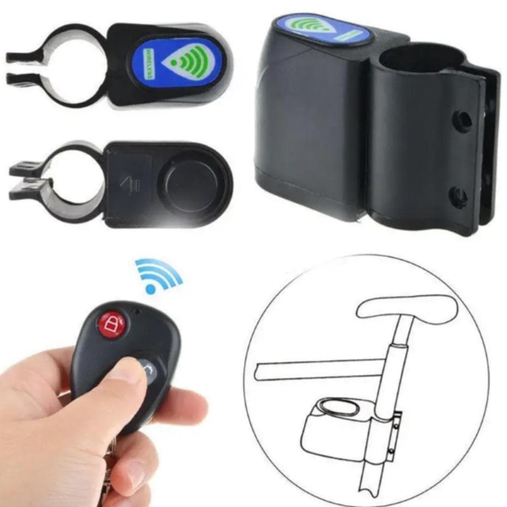 Alarme Antifurto Bicicleta Moto Scooter Elétrica Sensor Vibração Sirene Controle Remoto Sem Fio Resistente Água