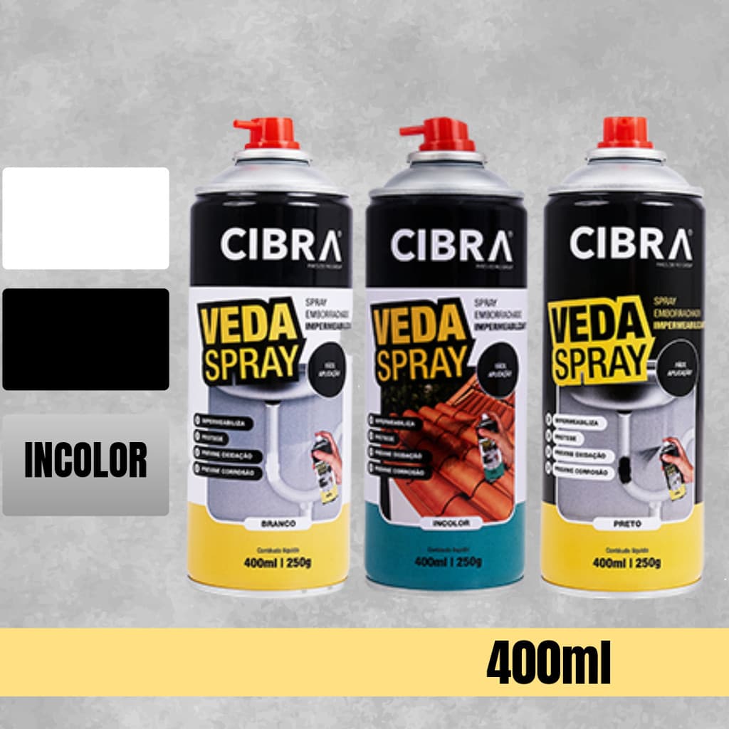 Borracha Líquida Impermeabilizante Spray 400ml Veda Tudo Tricas Fissuras Vazamentos
