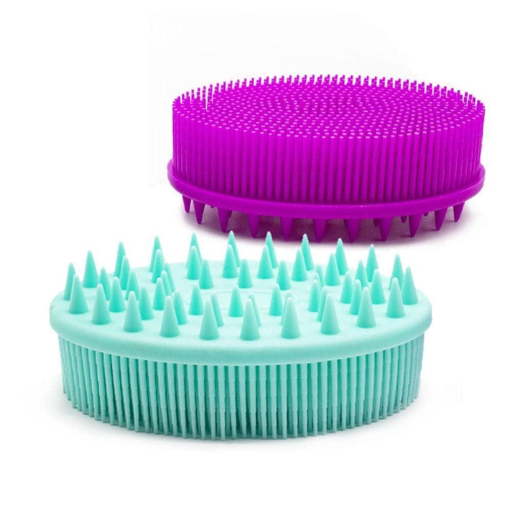 Escova De Banho De Silicone , Dupla Face Úmida E Seca Limpeza Esfoliante