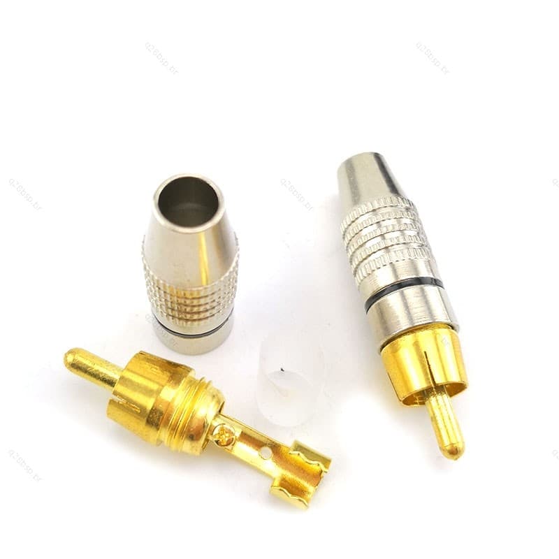 Banhado A Ouro rca Macho plug Áudio Vídeo Bloqueio Cabo Conector Sem Adaptador De Solda Conversor BR28B