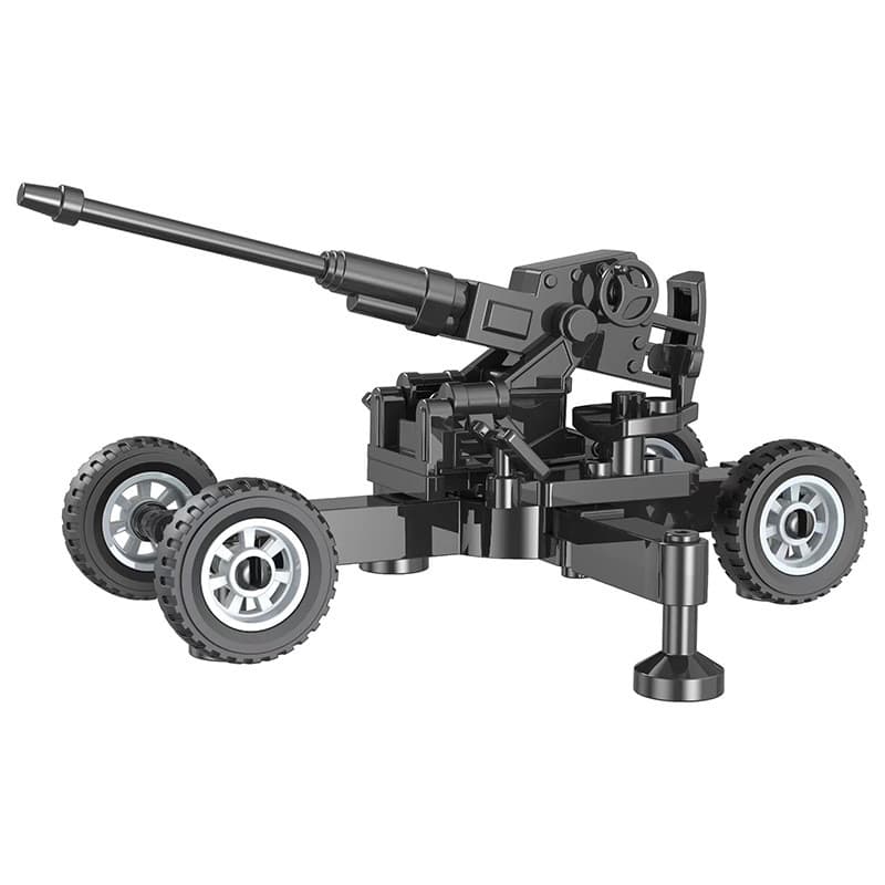 Canhão militar retrô à prova de ar, montagem de bloco de construção, modelo educacional para crianças, mesa de brinquedo