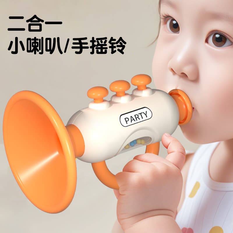 Pequeno chifre brinquedos infantis bebê jogáveis instrumentos musicais 0-1 anos de idade infantil educação precoce dedic