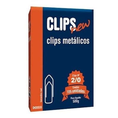 Clips de Papel n° 2/0 com 725 Unidades - Clips Top -