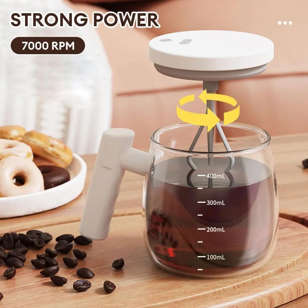 Caneca Automática Mistura Shake Com Cabo De Plástico 500ml Elétrica Recarregável 7000rpm Alta Velocidade