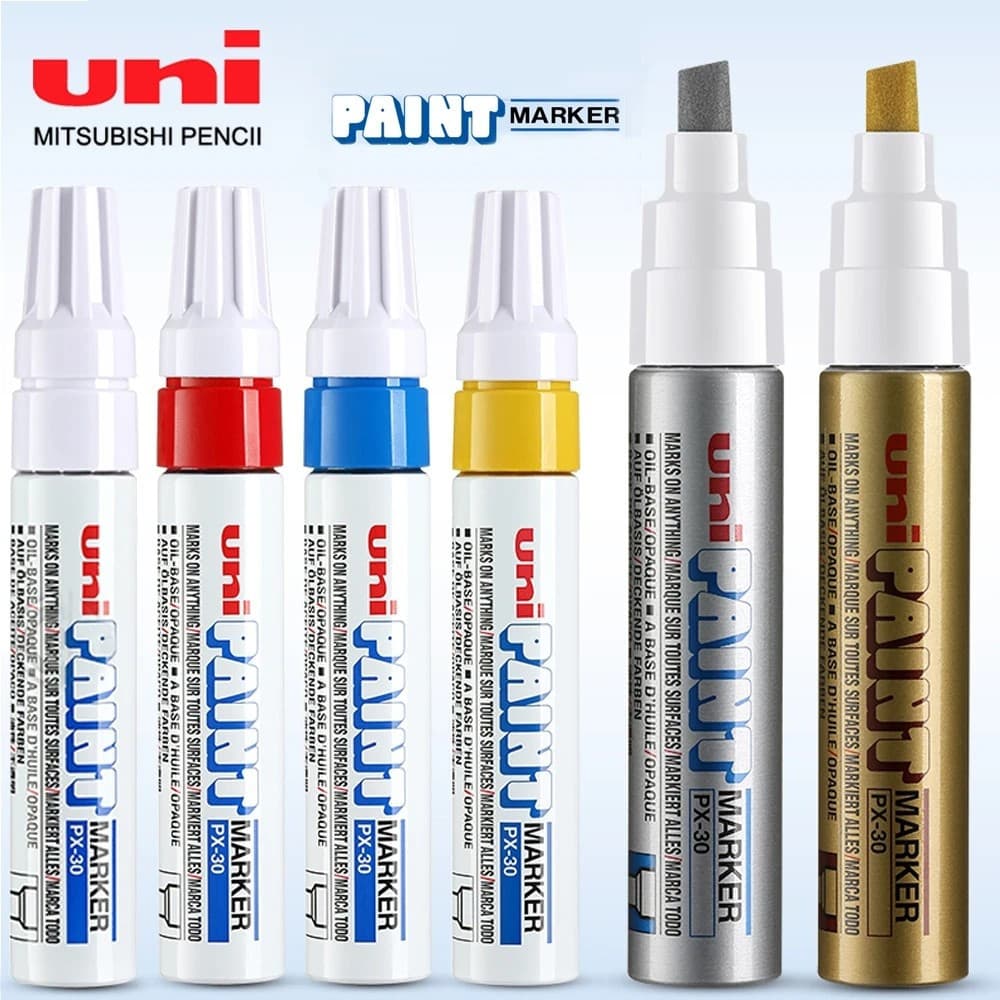 1 Pcs UNI PX-30 Caneta De Pintura Marcadores À Base De Óleo Plumones Permanentes Rotuladores 4-8.5 Mm Canetas De Marcaçã