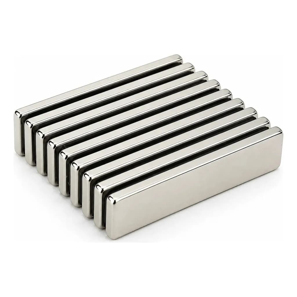 10 Peças Imã Neodímio Super Forte Retangular N35 40x10x2 Mm