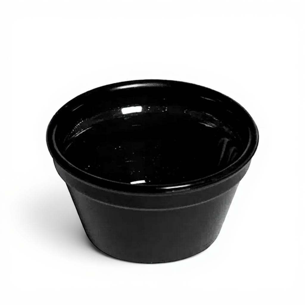 Ramequim Plástico Preto 90ml Polipropileno para Porções e Molhos