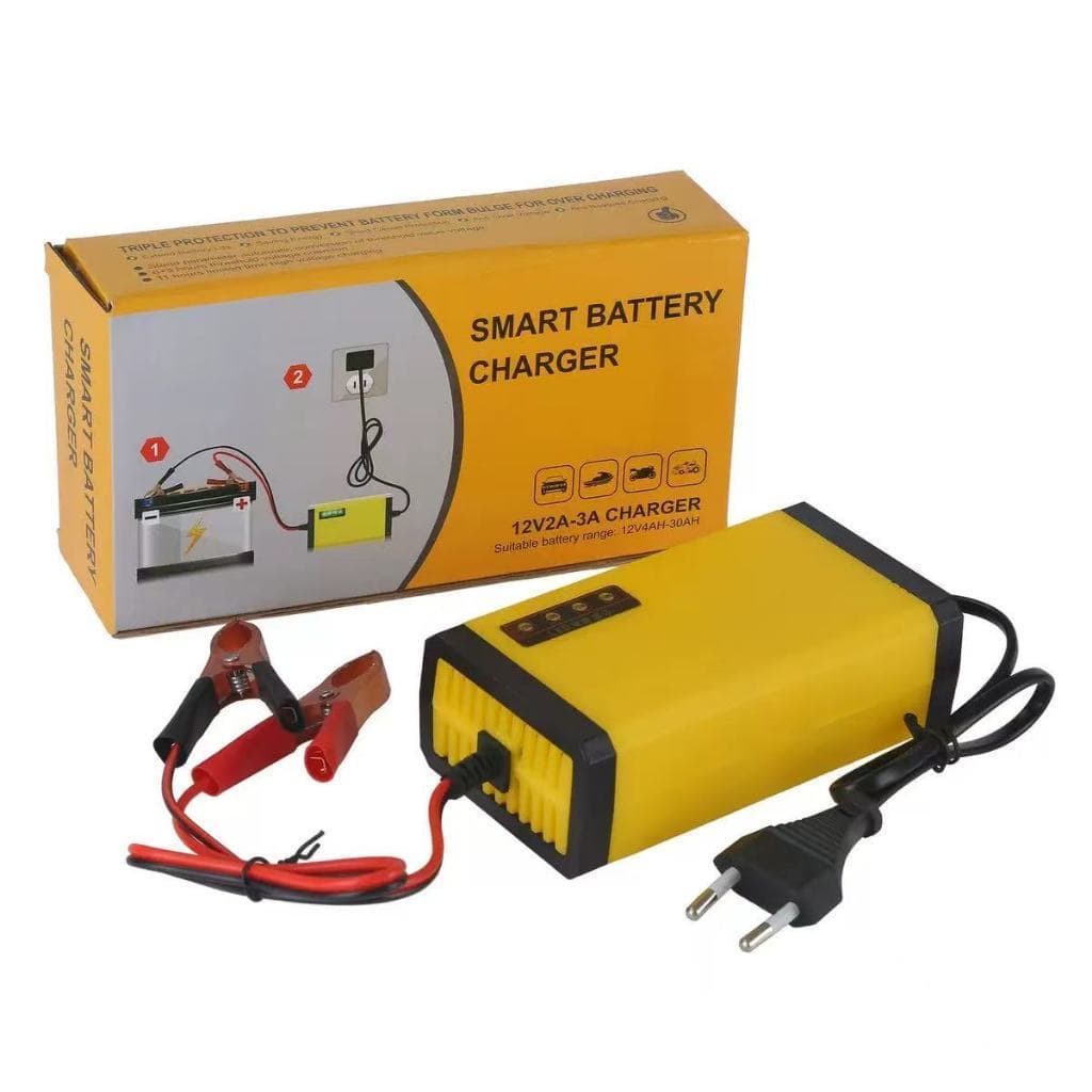Carregador de Bateria Universal Carro Automotivo Moto - Carga Lenta 3 Amperes