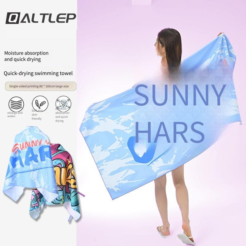 Toalha de banho de secagem rápida, toalha de praia portátil, pode usar, toalha de manto, absorve água, toalha de banho d