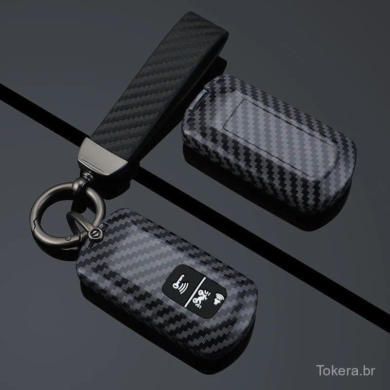 Capa de Chave em Fibra de Carbono com Chaveiro para Honda Pcx 125 Forza 125 300 350 750 ADV Xadv Super Cup SH150i SH300